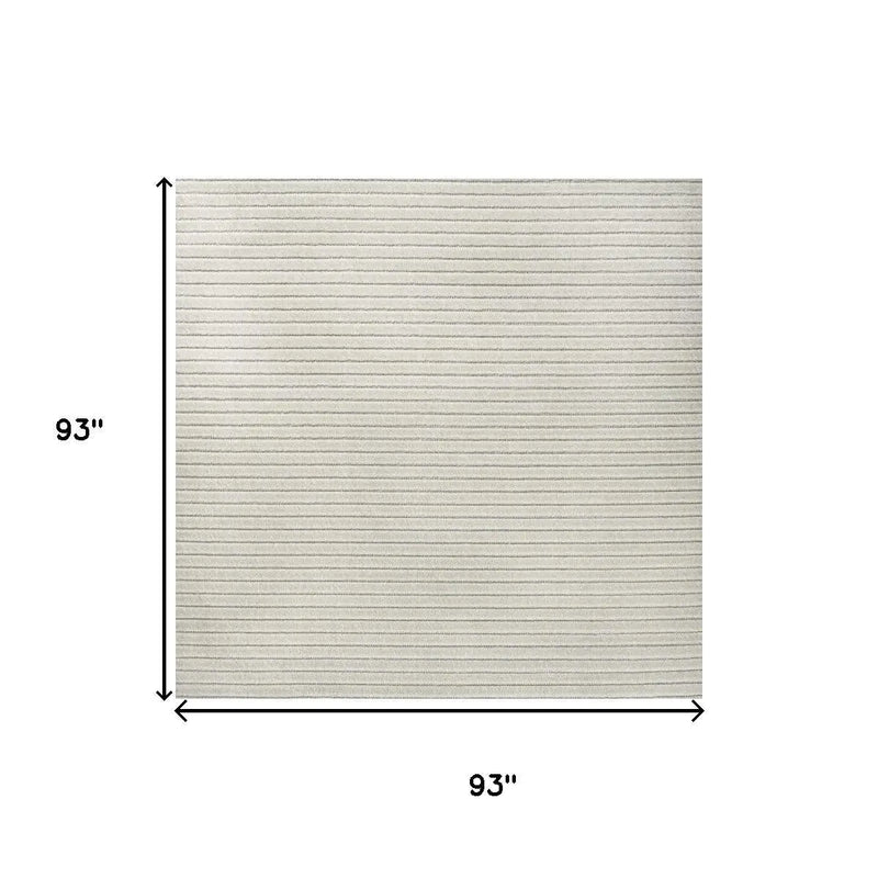 8' Ivory And Cream Square Striped Indoor Outdoor Area Rug Homeroots Outdoor