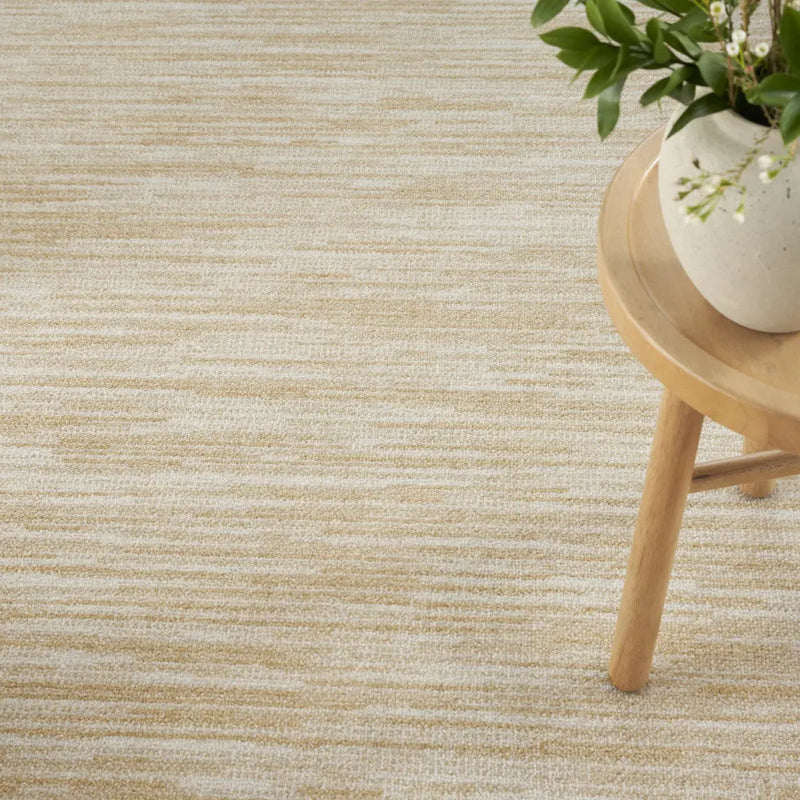 8' Ivory And Gold Round Abstract Indoor Outdoor Area Rug Homeroots Outdoor