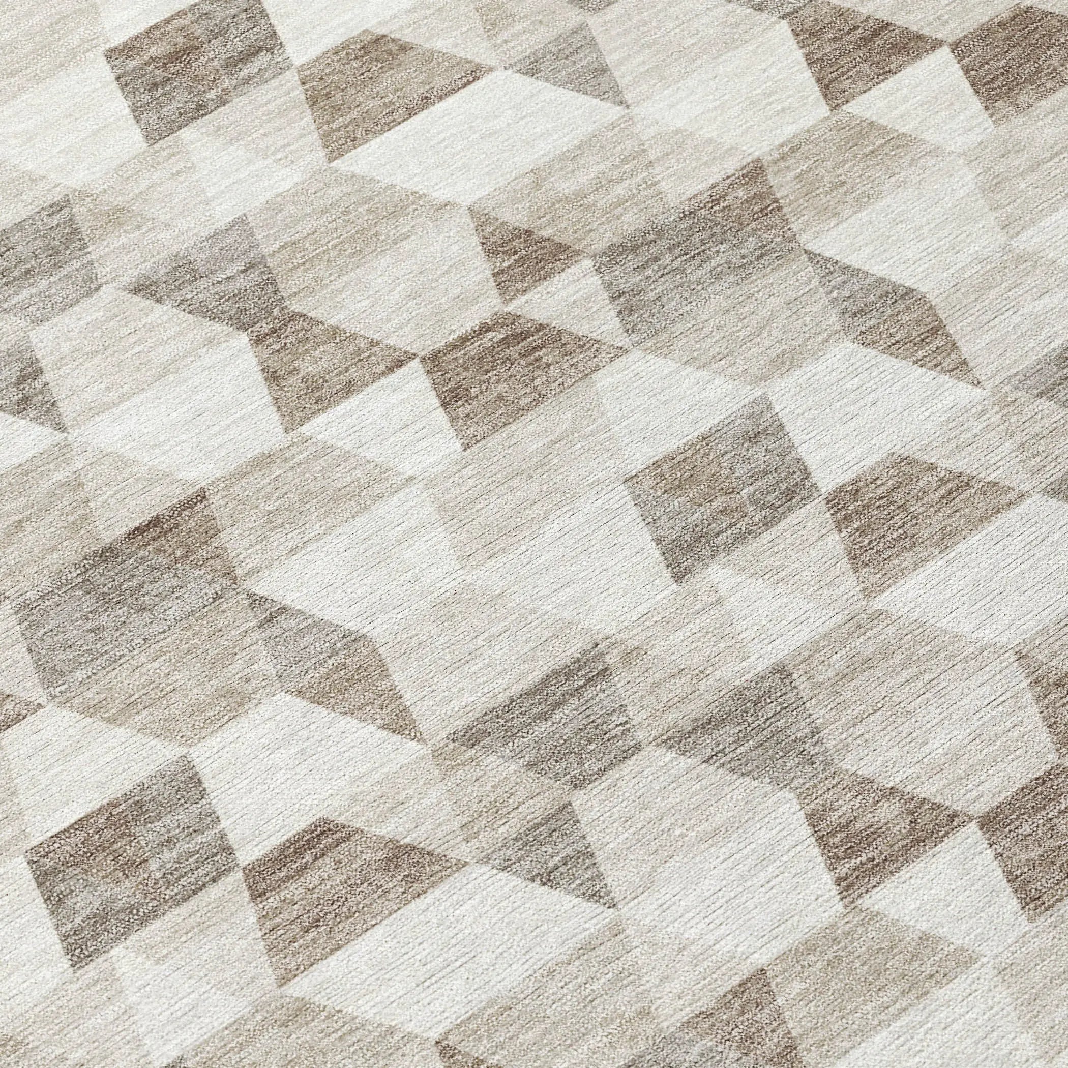 8' Ivory And Graphite Round Geometric Washable Indoor Outdoor Area Rug Homeroots Outdoor