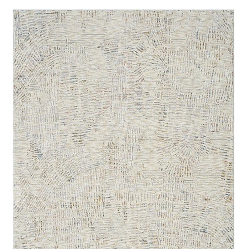 8' Ivory And Gray Abstract Runner Rug Homeroots Home Decor
