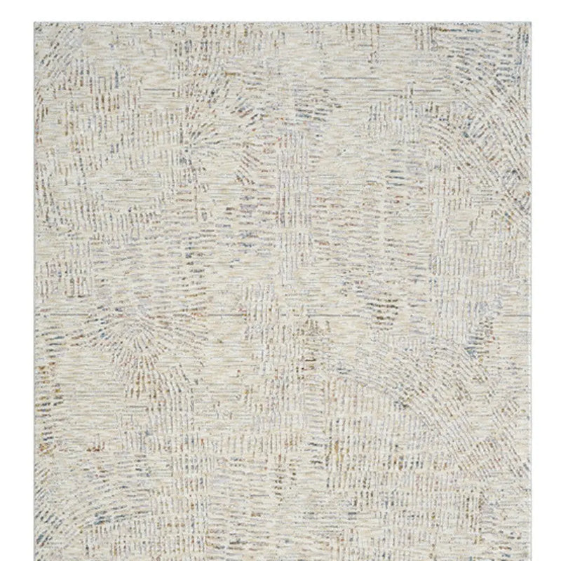 8' Ivory And Gray Abstract Runner Rug Homeroots Home Decor