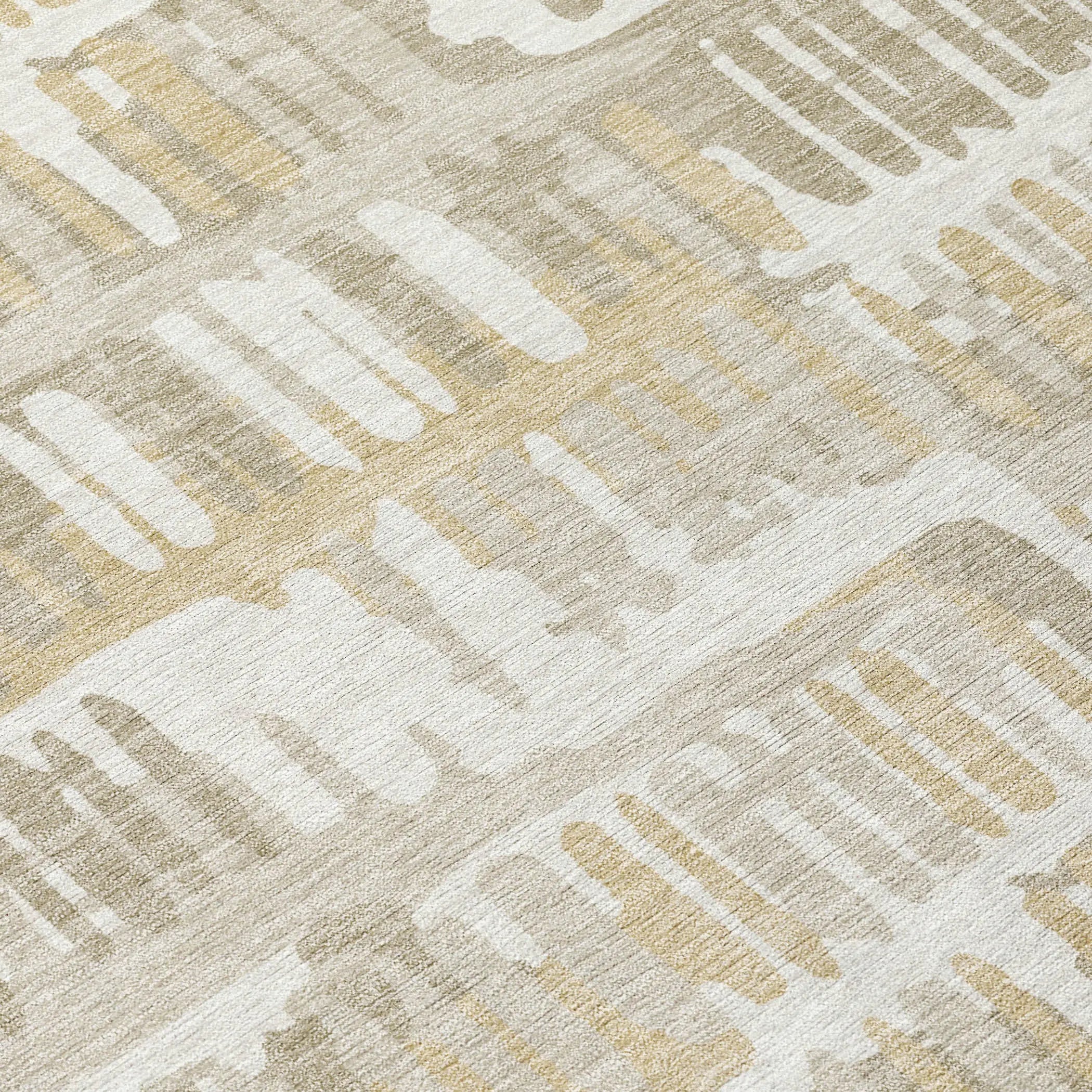 8' Ivory And Gray Round Abstract Washable Indoor Outdoor Area Rug Homeroots Outdoor