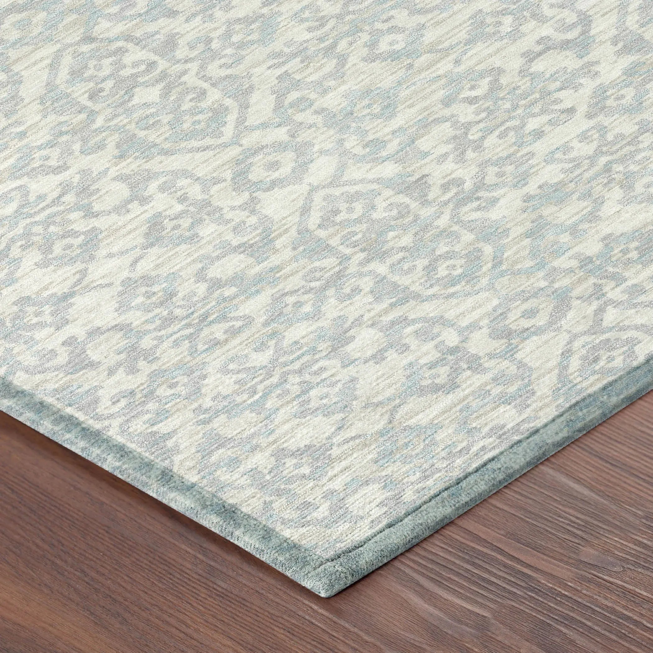 8' Ivory And Gray Round Oriental Washable Indoor Outdoor Area Rug Homeroots Outdoor