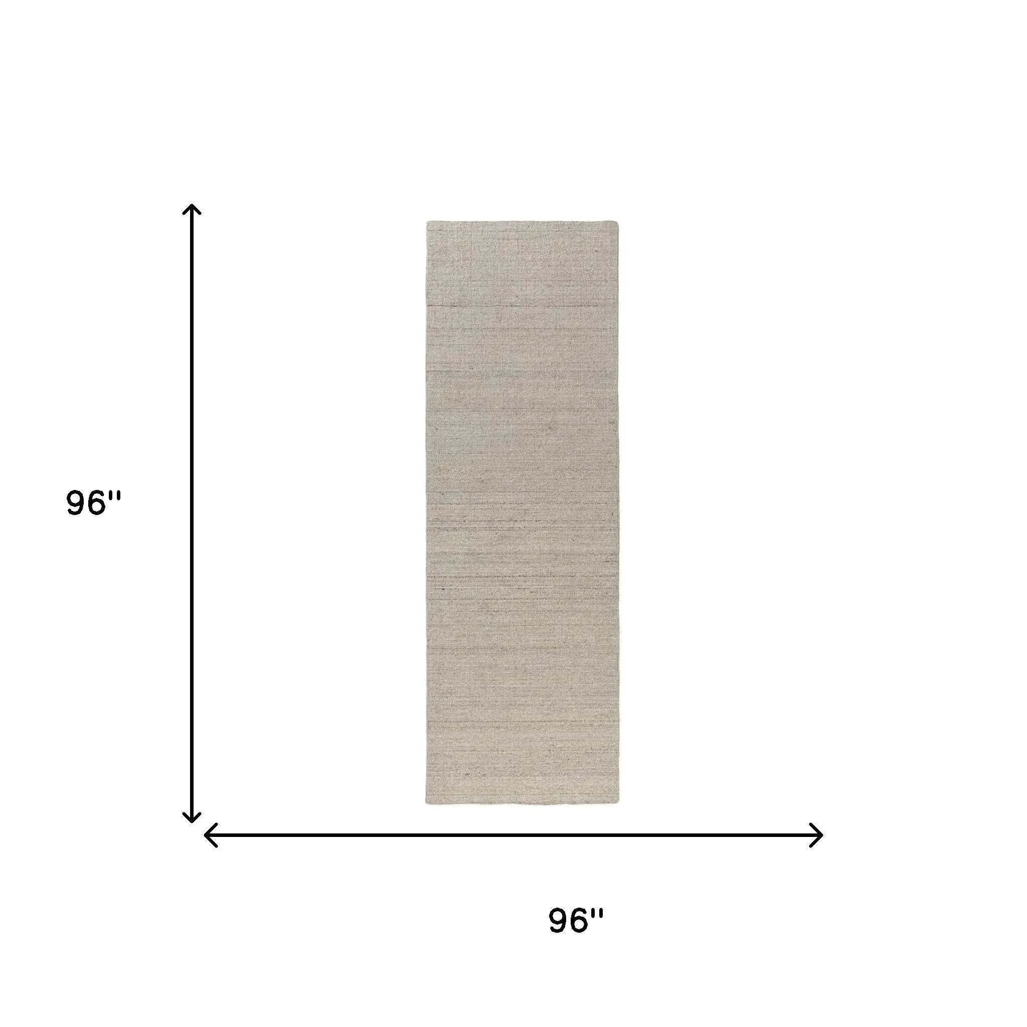 8' Ivory And Off White Wool Hand Knotted Runner Rug Homeroots Home Decor