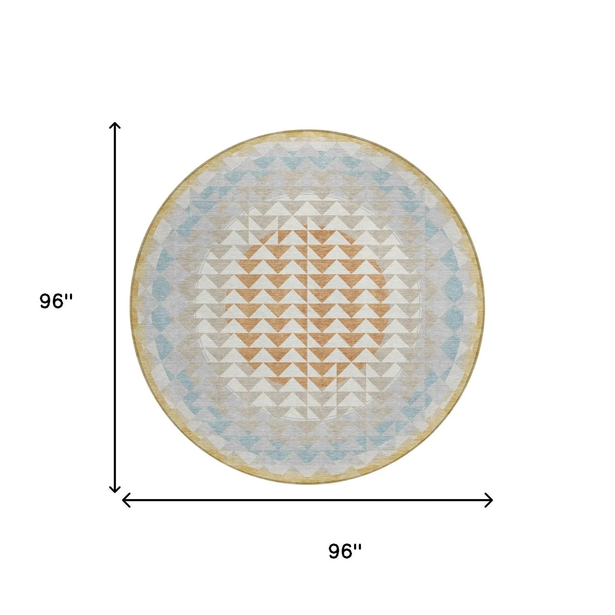 8' Ivory And Plum Round Geometric Washable Indoor Outdoor Area Rug Homeroots Outdoor