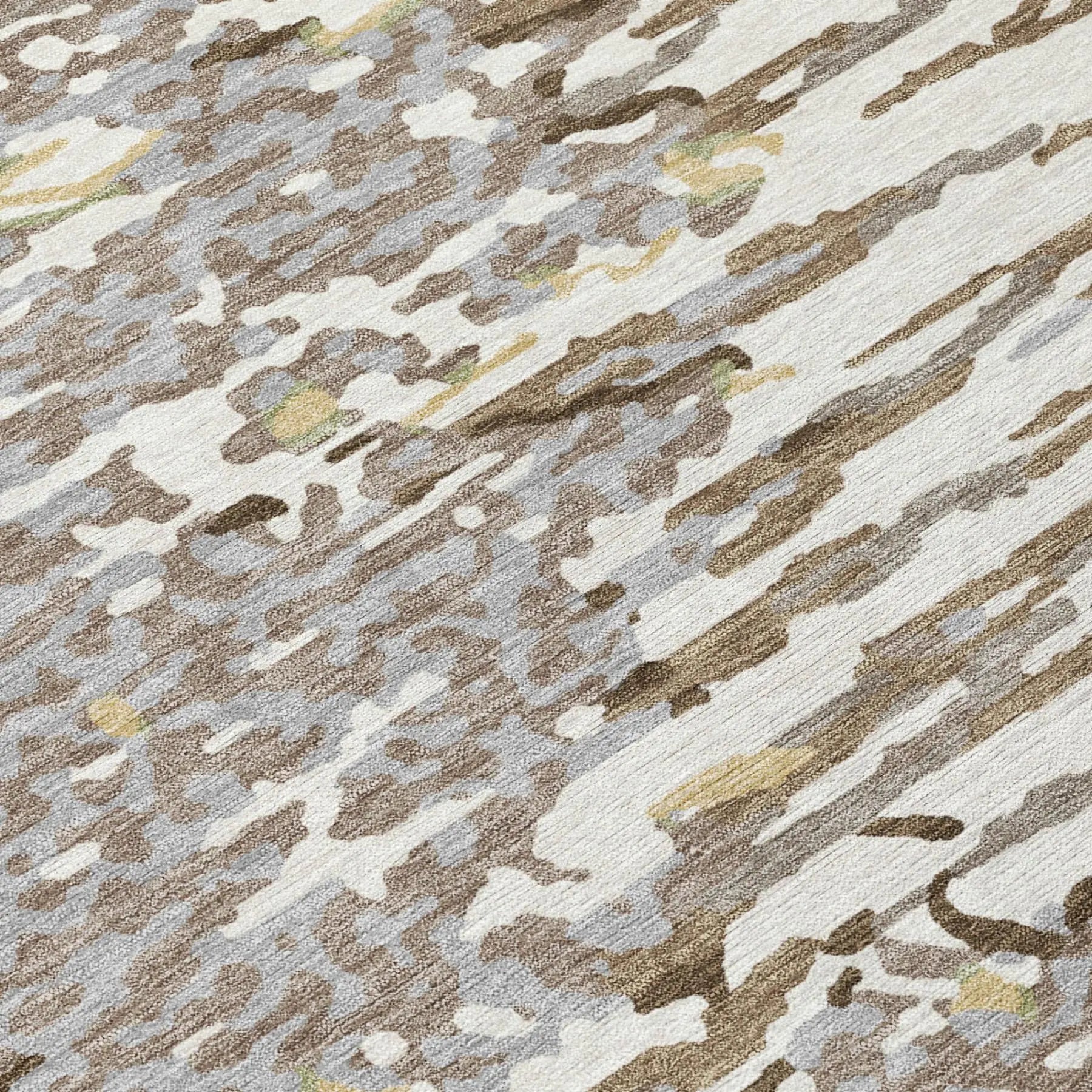 8' Ivory And Silver Round Abstract Washable Indoor Outdoor Area Rug Homeroots Outdoor