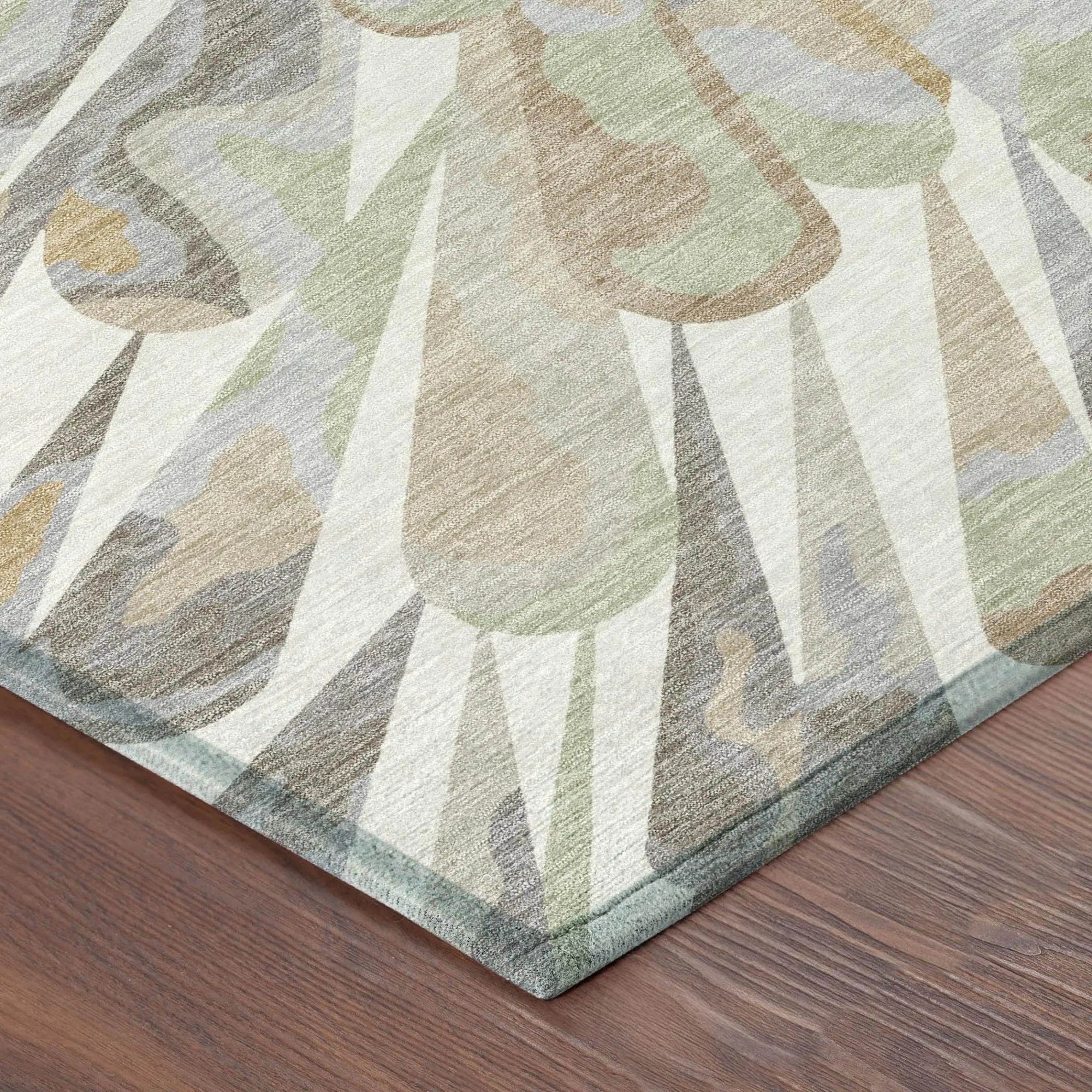 8' Ivory And Silver Round Abstract Washable Indoor Outdoor Area Rug Homeroots Outdoor
