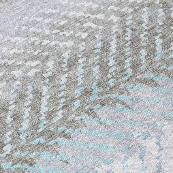8' Ivory And Taupe Round Striped Washable Indoor Outdoor Area Rug Homeroots Outdoor