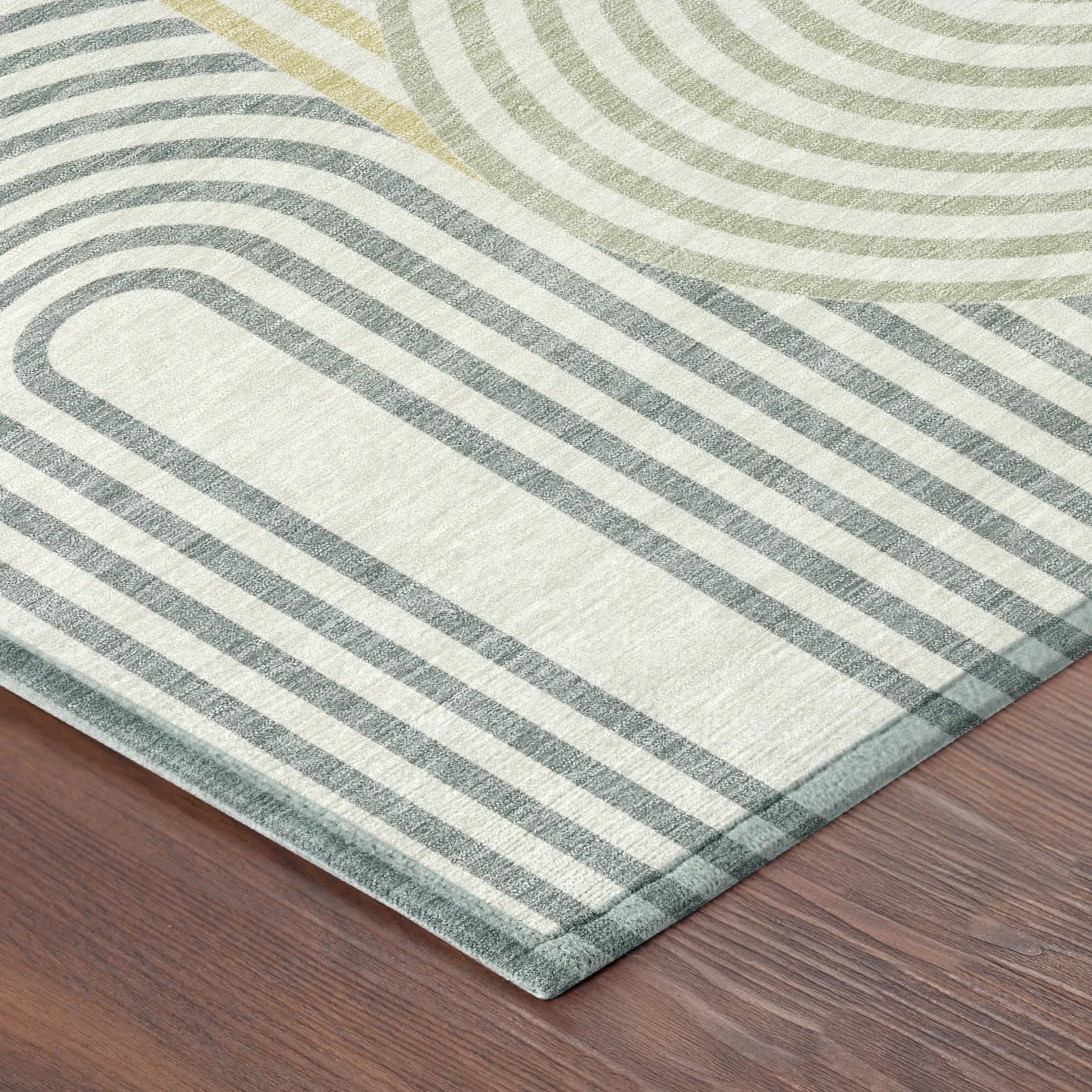 8' Ivory And Wheat Round Geometric Washable Indoor Outdoor Area Rug Homeroots Outdoor