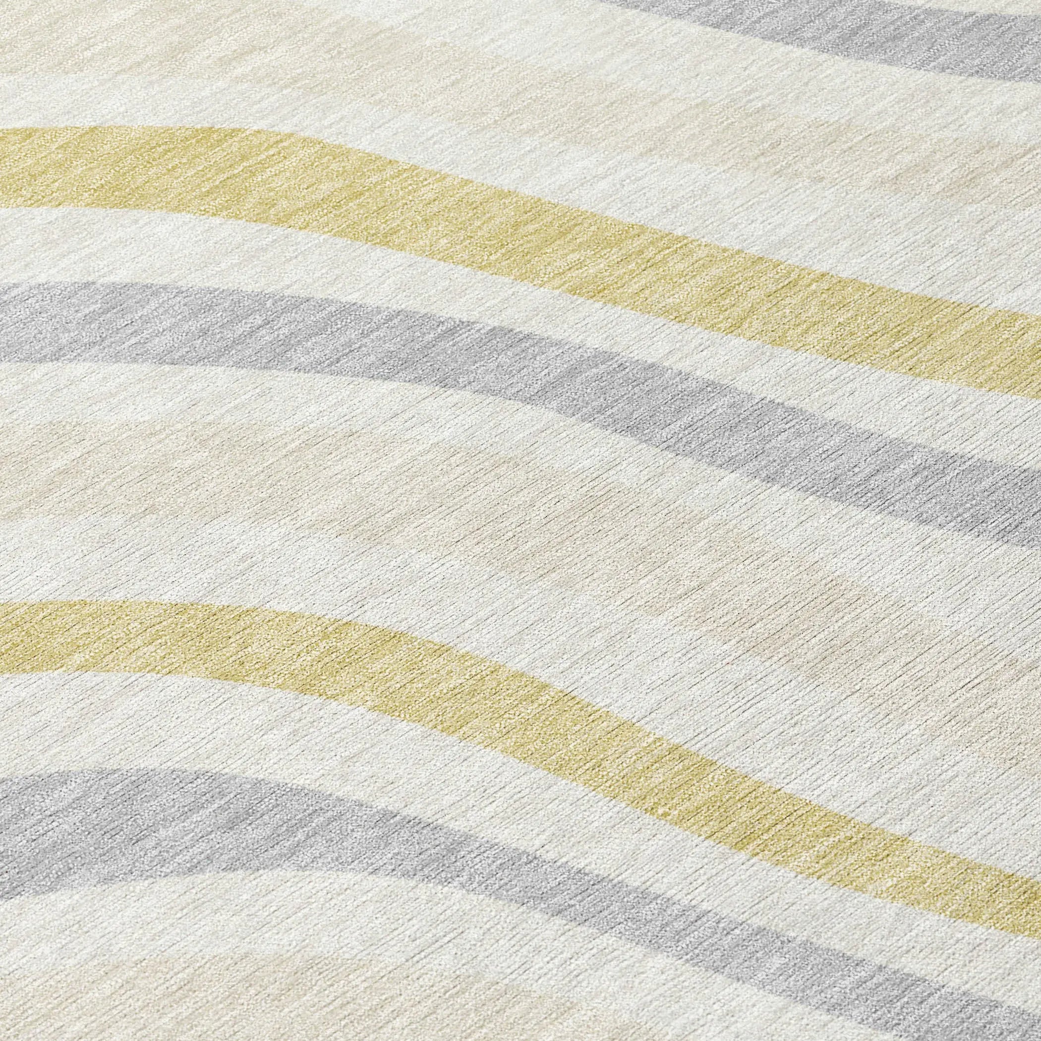 8' Ivory And Wheat Round Striped Washable Indoor Outdoor Area Rug Homeroots Outdoor