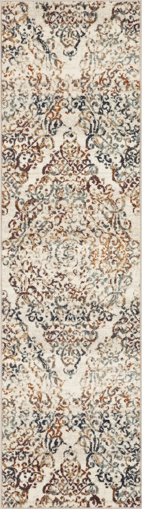 8' Ivory Rust And Green Oriental Runner Rug Homeroots Home Decor