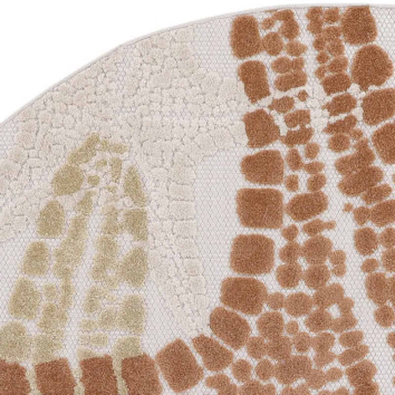 8' Ivory Yellow Orange And Green Round Starfish Indoor Outdoor Area Rug Homeroots Outdoor