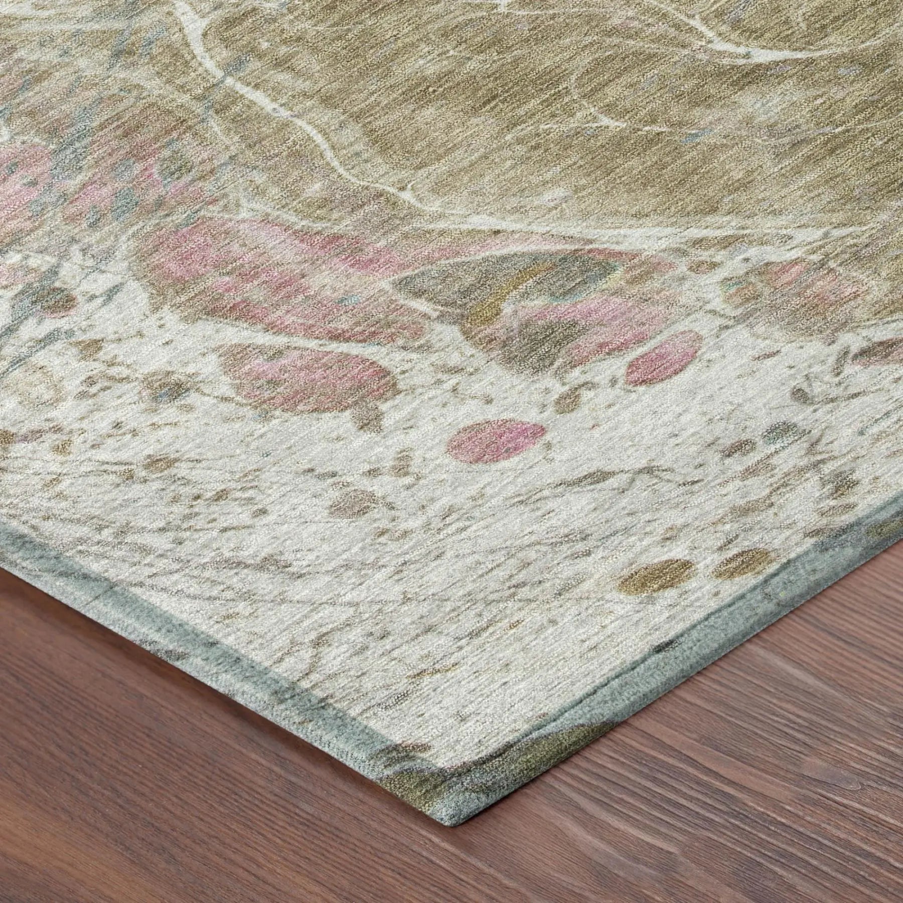 8' Khaki And Brown Round Abstract Washable Indoor Outdoor Area Rug Homeroots Outdoor