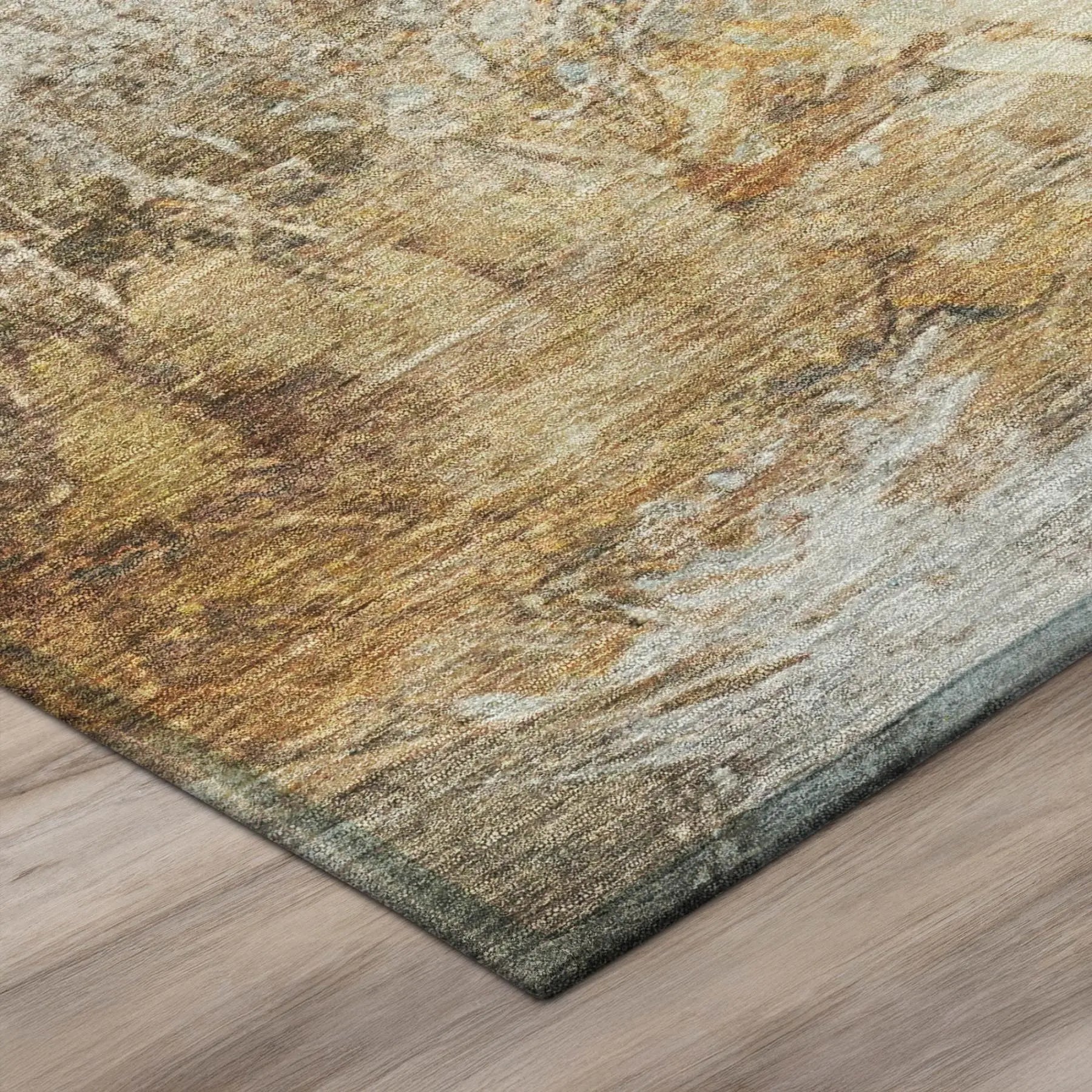 8' Khaki And Brown Round Abstract Washable Indoor Outdoor Area Rug Homeroots Outdoor