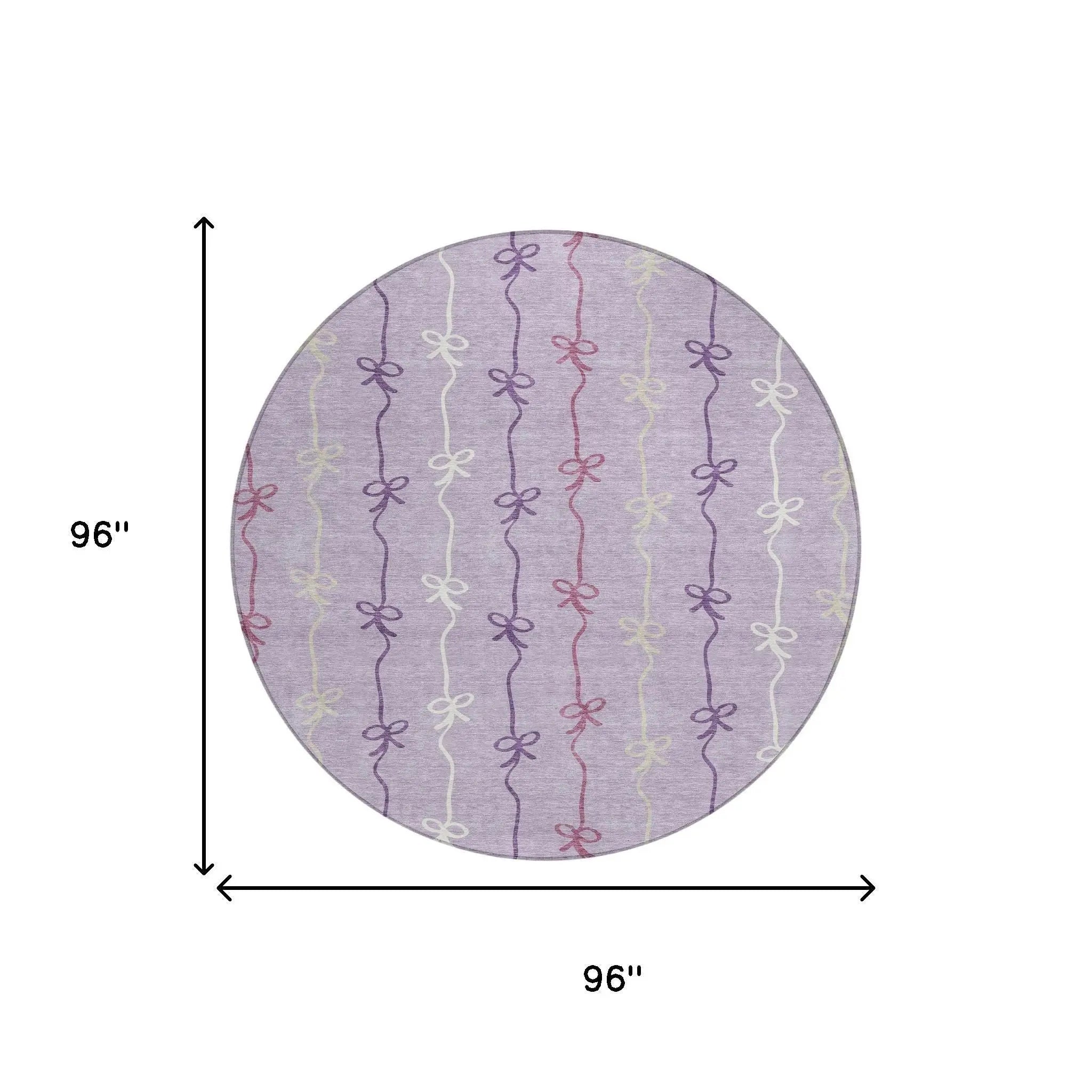 8' Lavender And Mauve Round Southwestern Washable Indoor Outdoor Area Rug Homeroots Outdoor