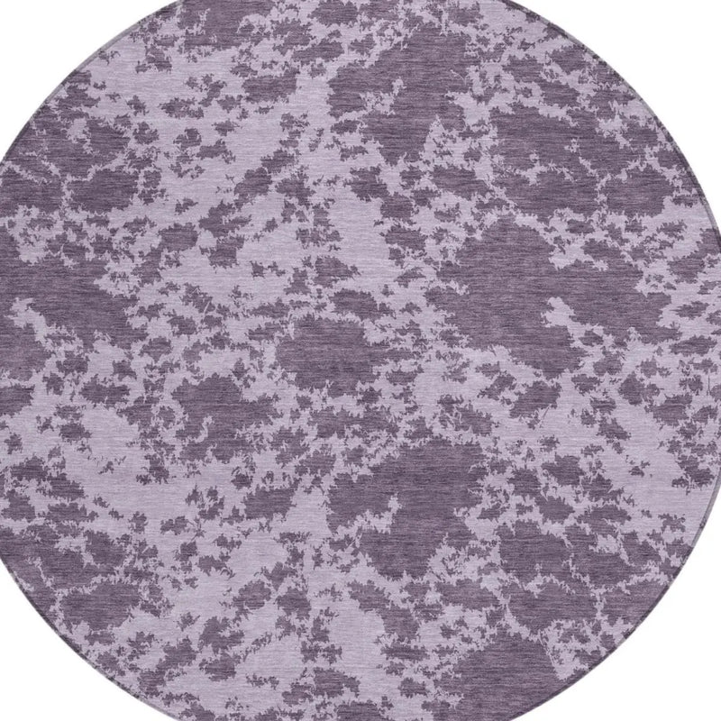 8' Lavender And Purple Round Abstract Washable Indoor Outdoor Area Rug Homeroots Outdoor