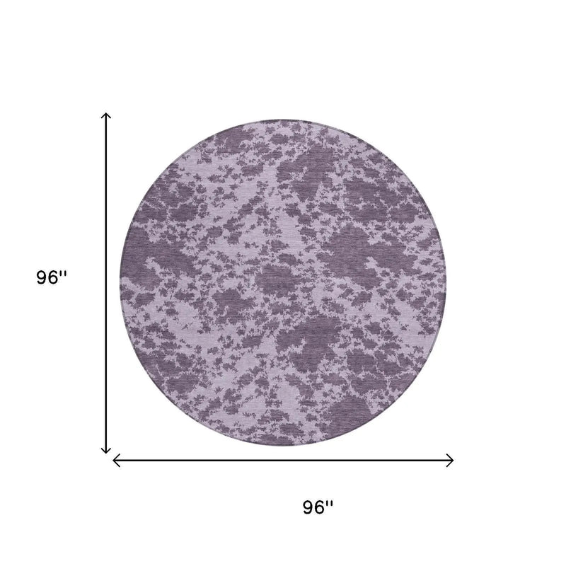 8' Lavender And Purple Round Abstract Washable Indoor Outdoor Area Rug Homeroots Outdoor