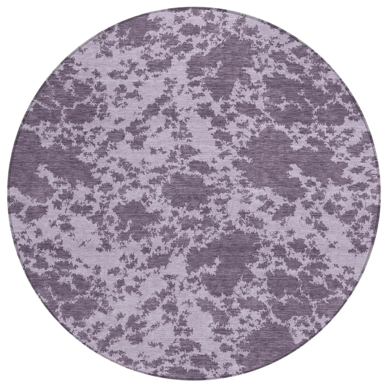 8' Lavender And Purple Round Abstract Washable Indoor Outdoor Area Rug Homeroots Outdoor