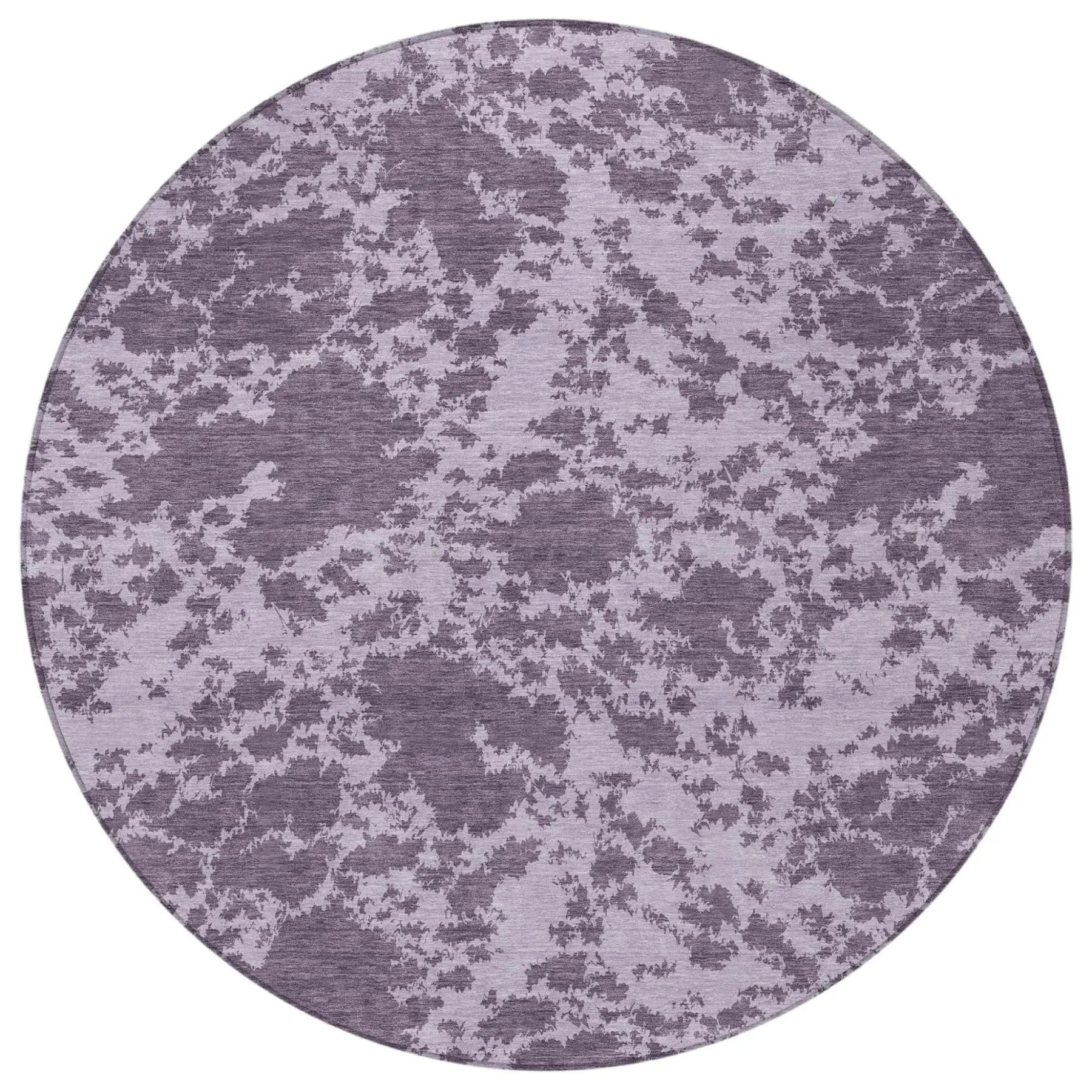 8' Lavender And Purple Round Abstract Washable Indoor Outdoor Area Rug Homeroots Outdoor