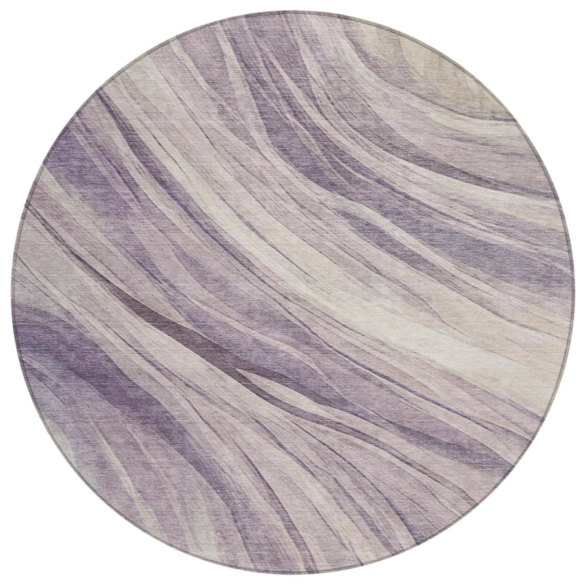 8' Lavender And Purple Round Abstract Washable Indoor Outdoor Area Rug Homeroots Outdoor