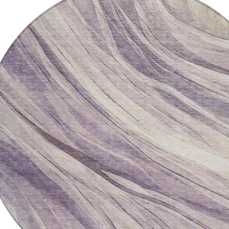 8' Lavender And Purple Round Abstract Washable Indoor Outdoor Area Rug Homeroots Outdoor