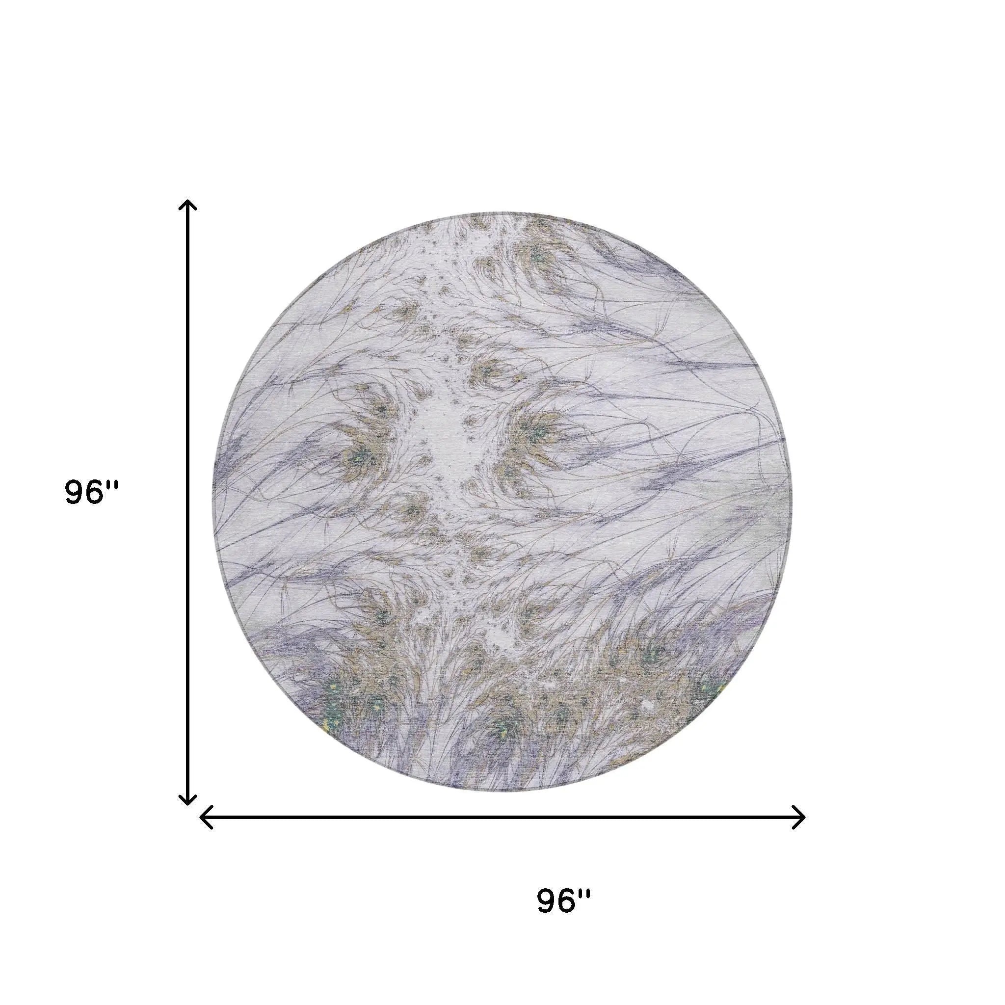 8' Lavender And Purple Round Oriental Washable Indoor Outdoor Area Rug Homeroots Outdoor