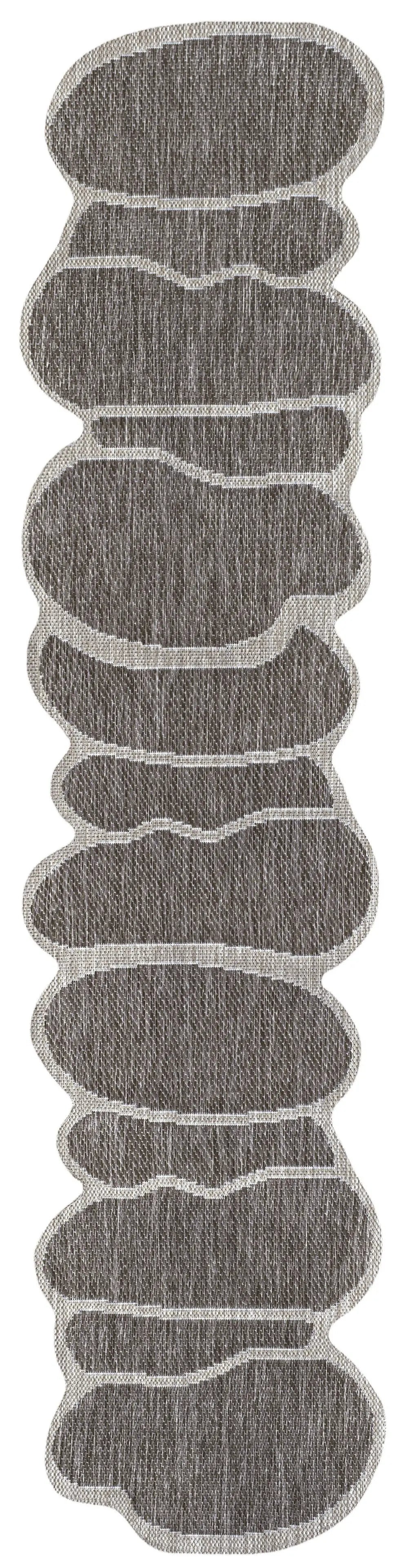 8' Light Brown And Beige Medallion Indoor Outdoor Runner Rug Homeroots Outdoor