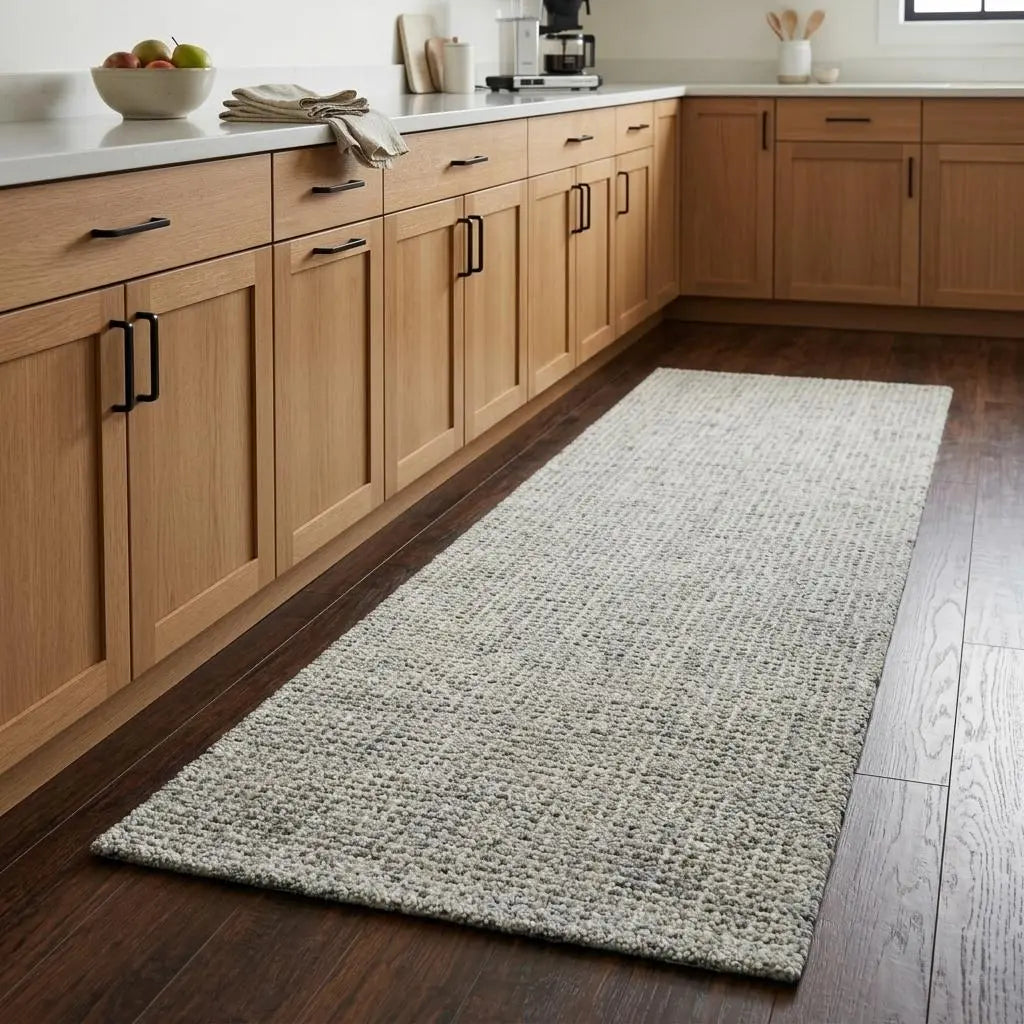 8' Light Gray And Beige Wool Hand Tufted Area Rug Homeroots Home Decor