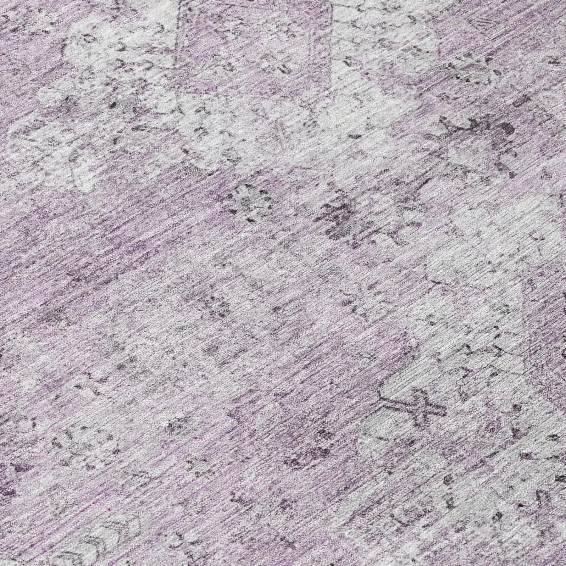 8' Lilac And Purple Round Oriental Washable Indoor Outdoor Area Rug Homeroots Outdoor