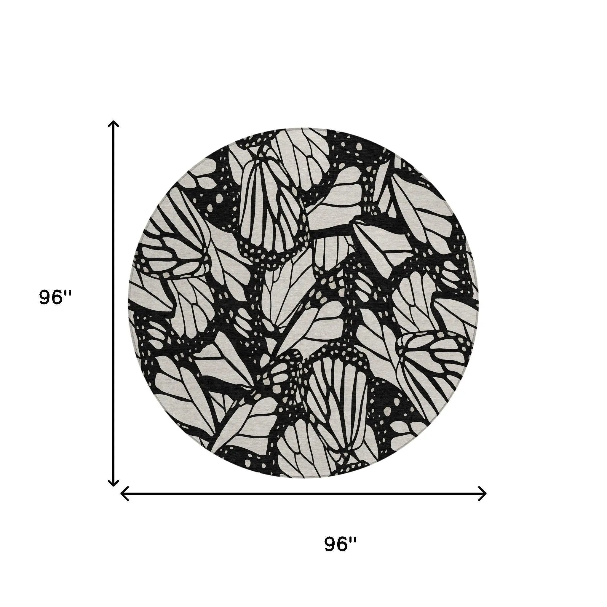 8' Linen And Ivory Round Animal Print Washable Indoor Outdoor Area Rug Homeroots Outdoor
