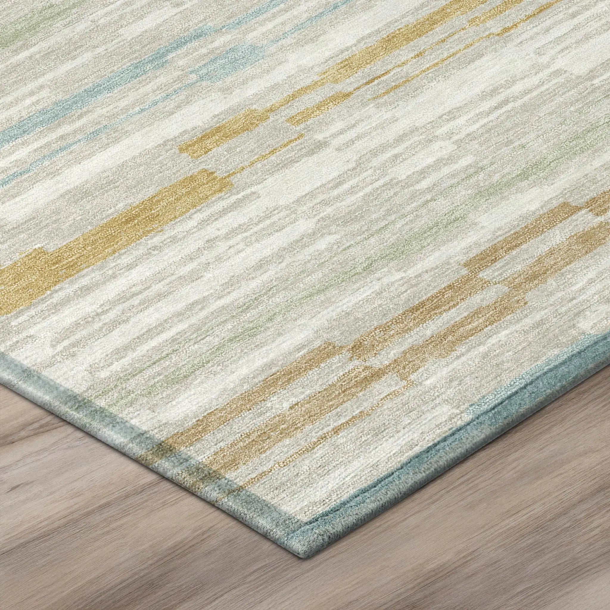 8' Linen And Ivory Round Striped Washable Indoor Outdoor Area Rug Homeroots Outdoor