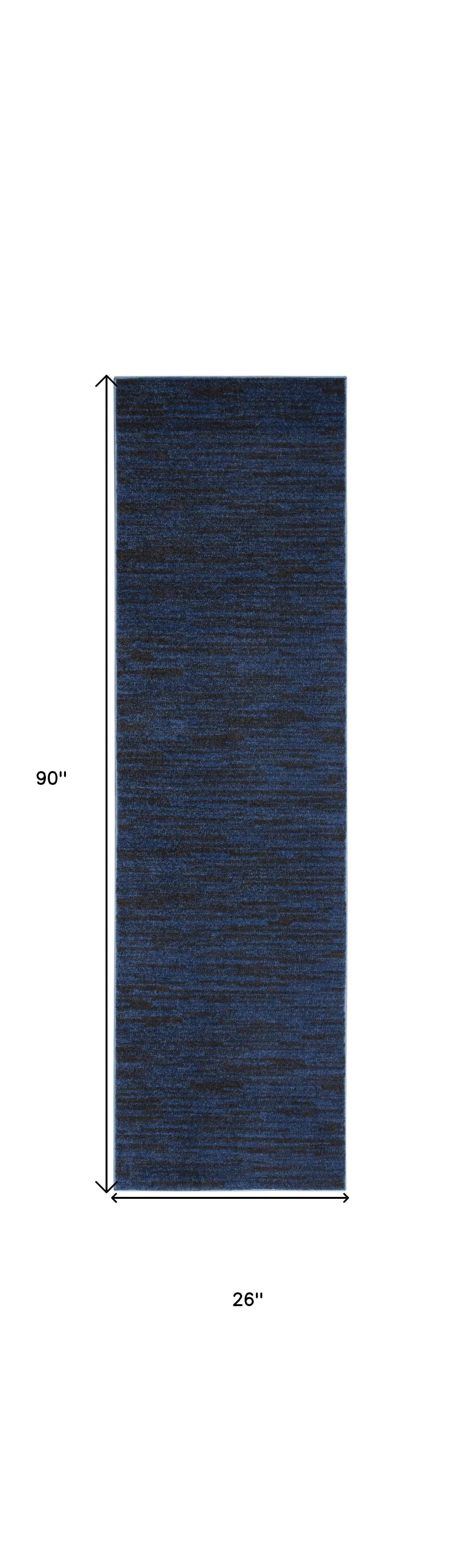 8' Midnight Blue Indoor Outdoor Runner Rug - GreatEagleInc