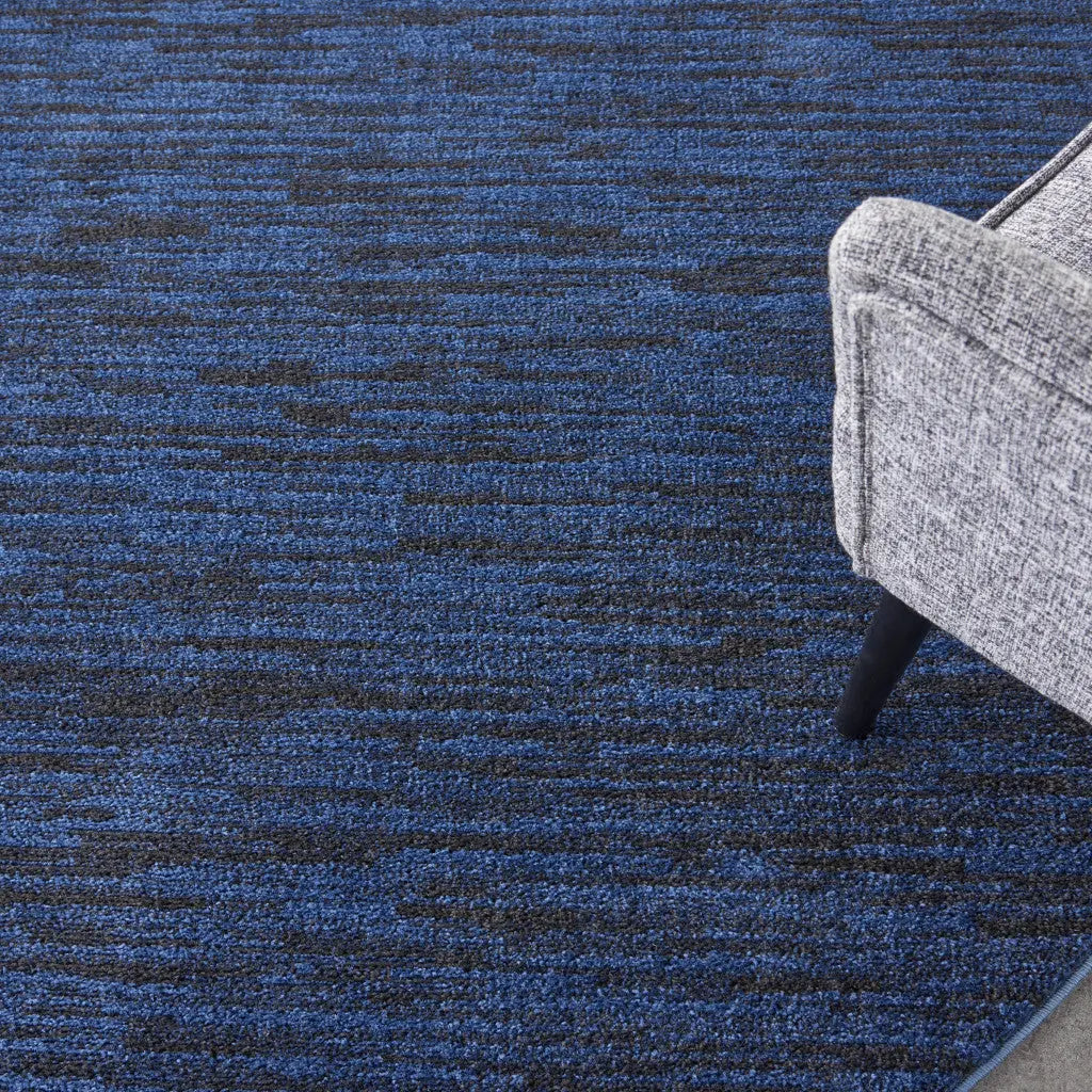 8' Midnight Blue Round Stain Resistant Indoor Outdoor Area Rug Homeroots Outdoor