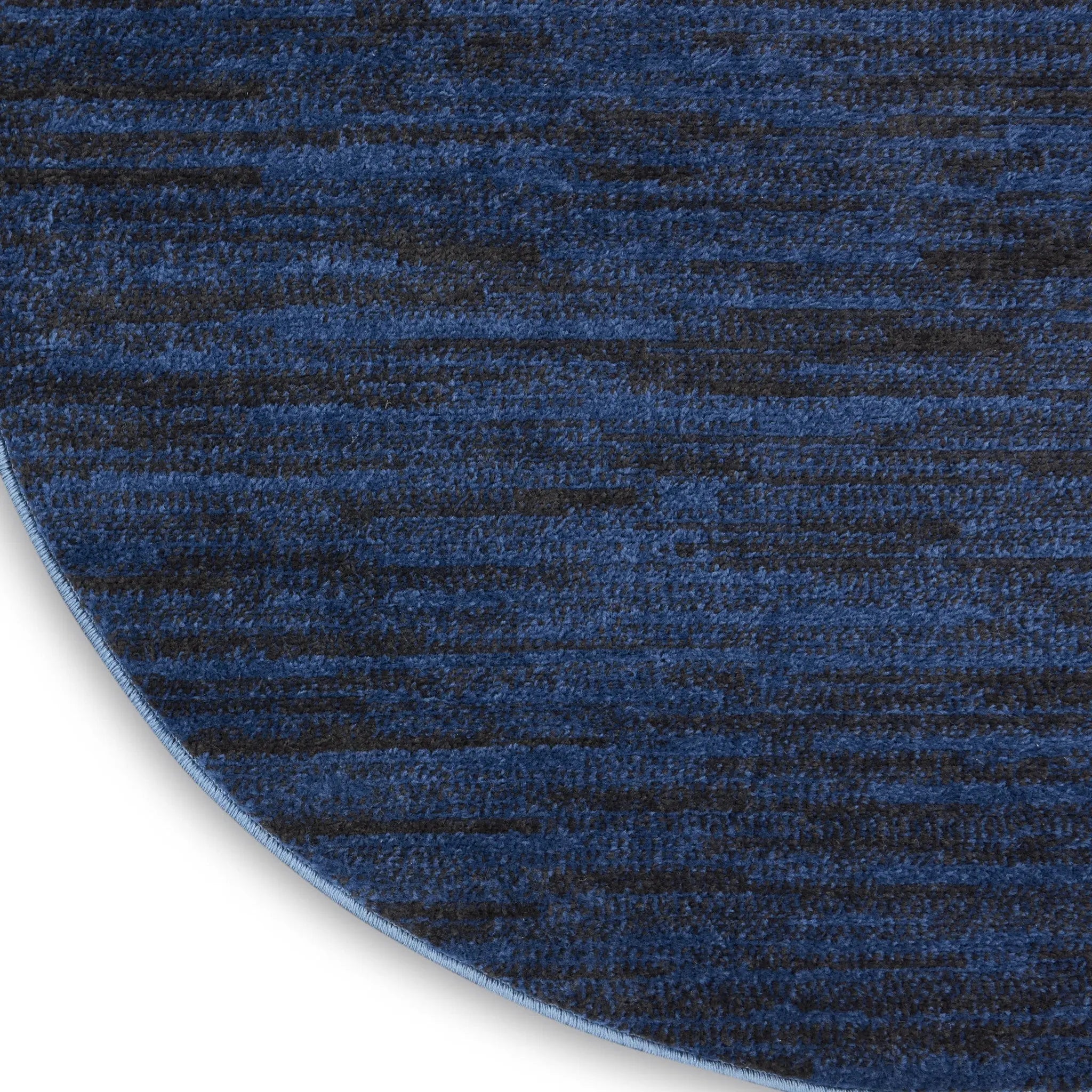 8' Midnight Blue Round Stain Resistant Indoor Outdoor Area Rug Homeroots Outdoor