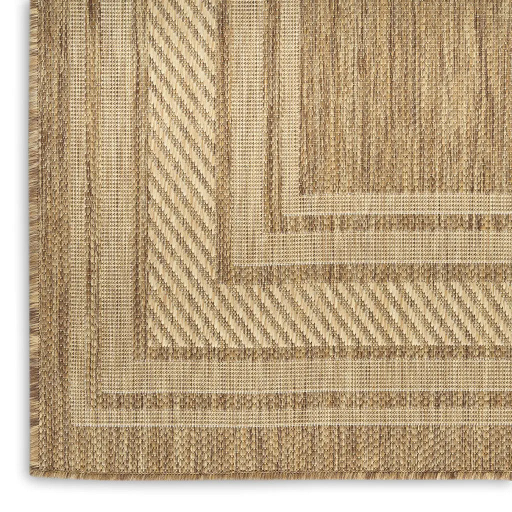8' Natural Geometric Indoor Outdoor Runner Rug Homeroots Outdoor