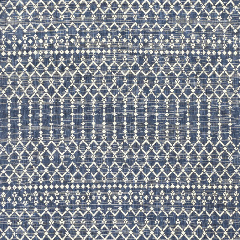 8' Navy Blue And Beige Square Trellis Indoor Outdoor Area Rug Homeroots Outdoor