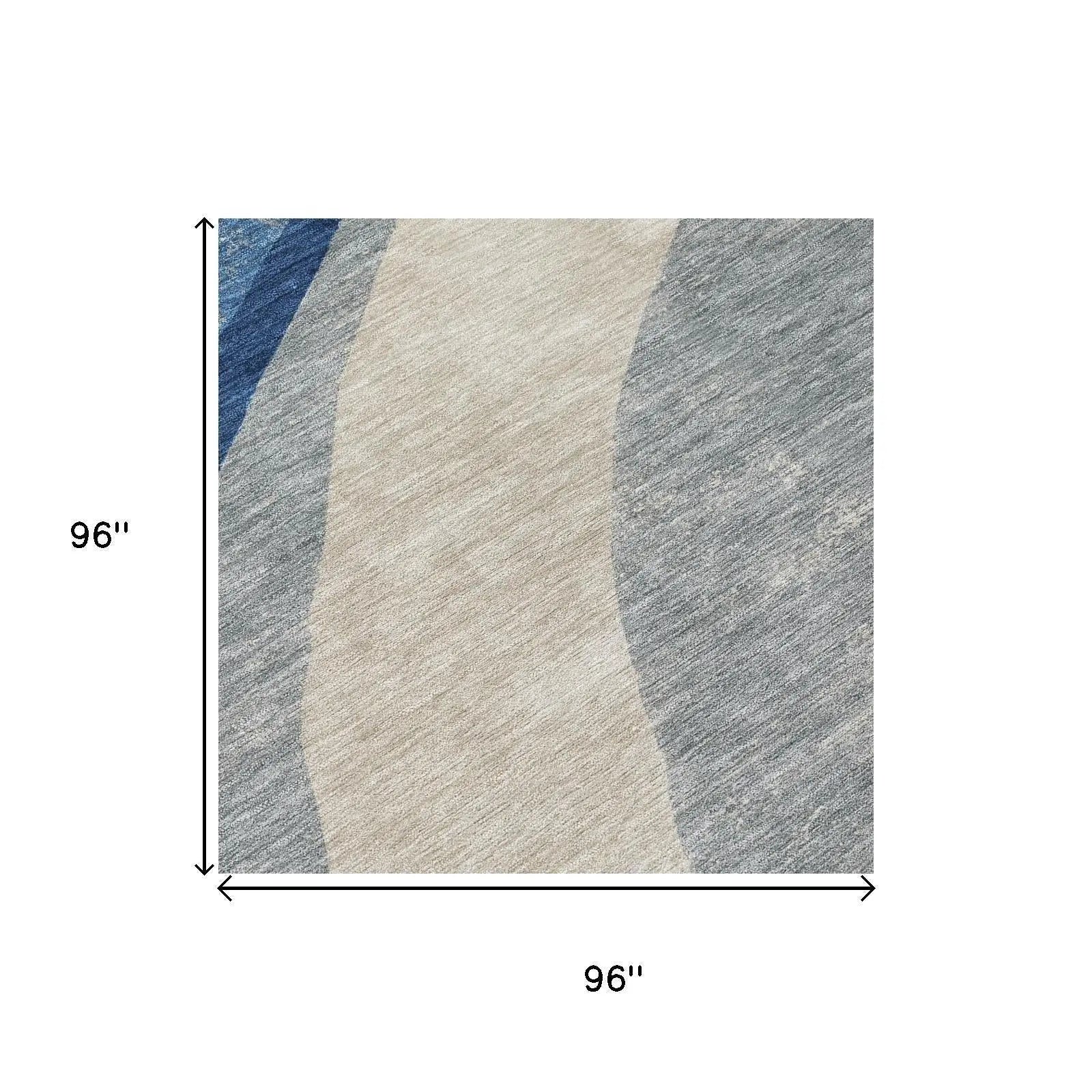 8' Navy Blue And Blue Round Abstract Washable Indoor Outdoor Area Rug Homeroots Outdoor