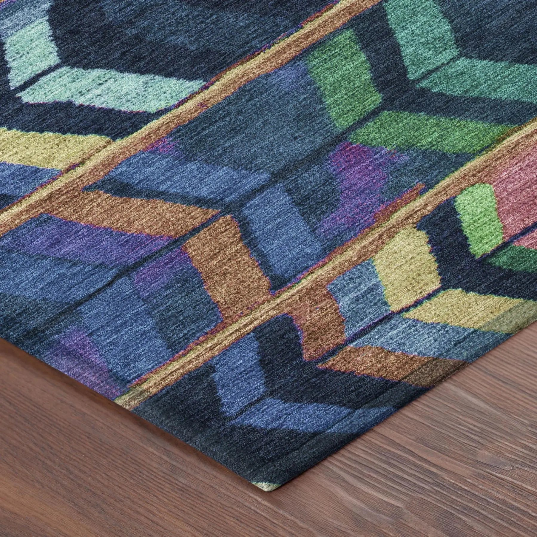 8' Navy Blue And Blue Round Tribal Washable Indoor Outdoor Area Rug Homeroots Outdoor