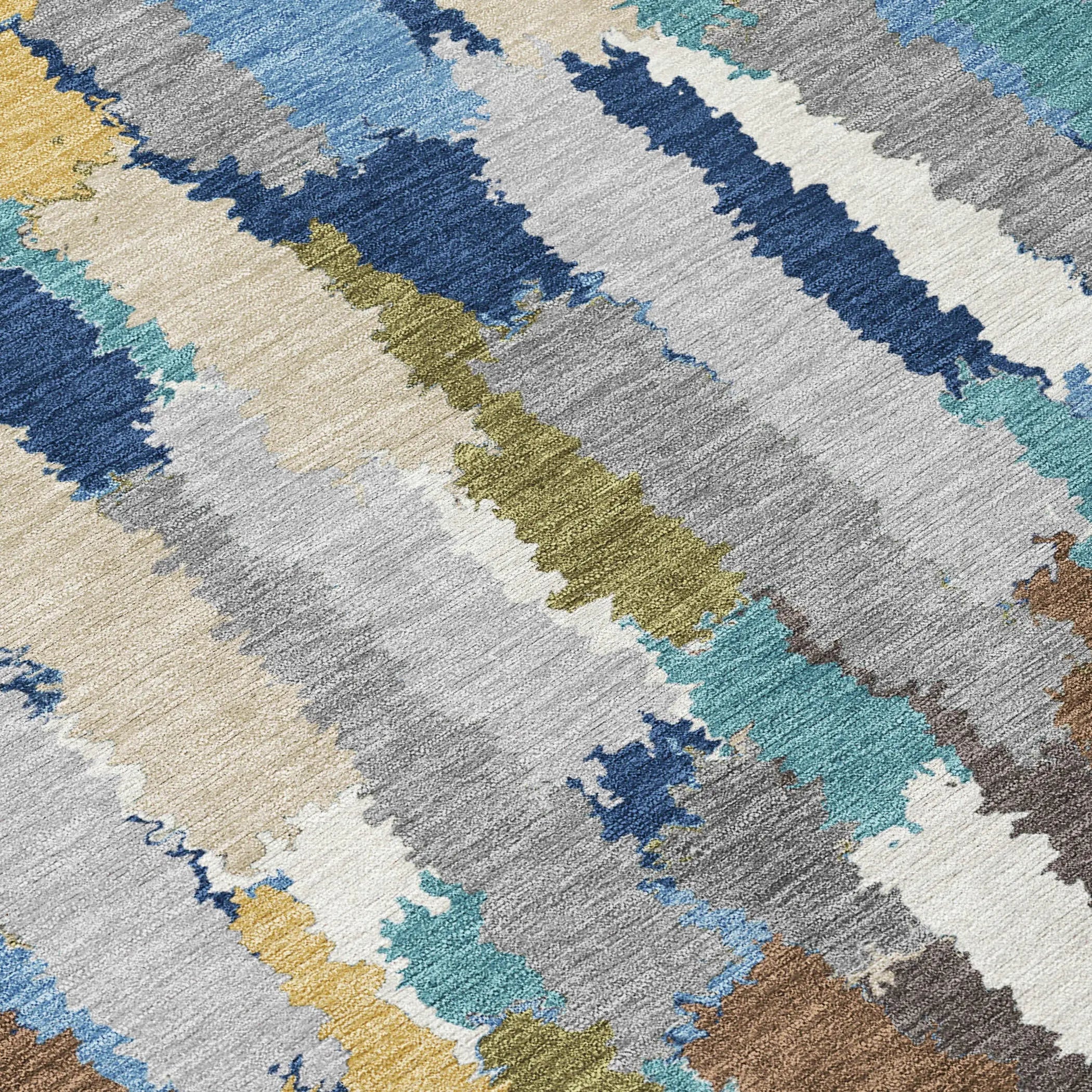 8' Navy Blue And Denim Blue Round Striped Washable Indoor Outdoor Area Rug Homeroots Outdoor