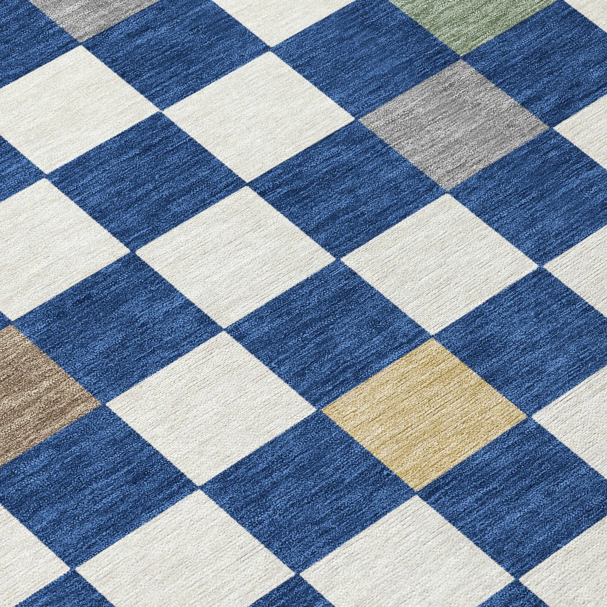 8' Navy Blue And Gray Round Geometric Washable Indoor Outdoor Area Rug Homeroots Outdoor