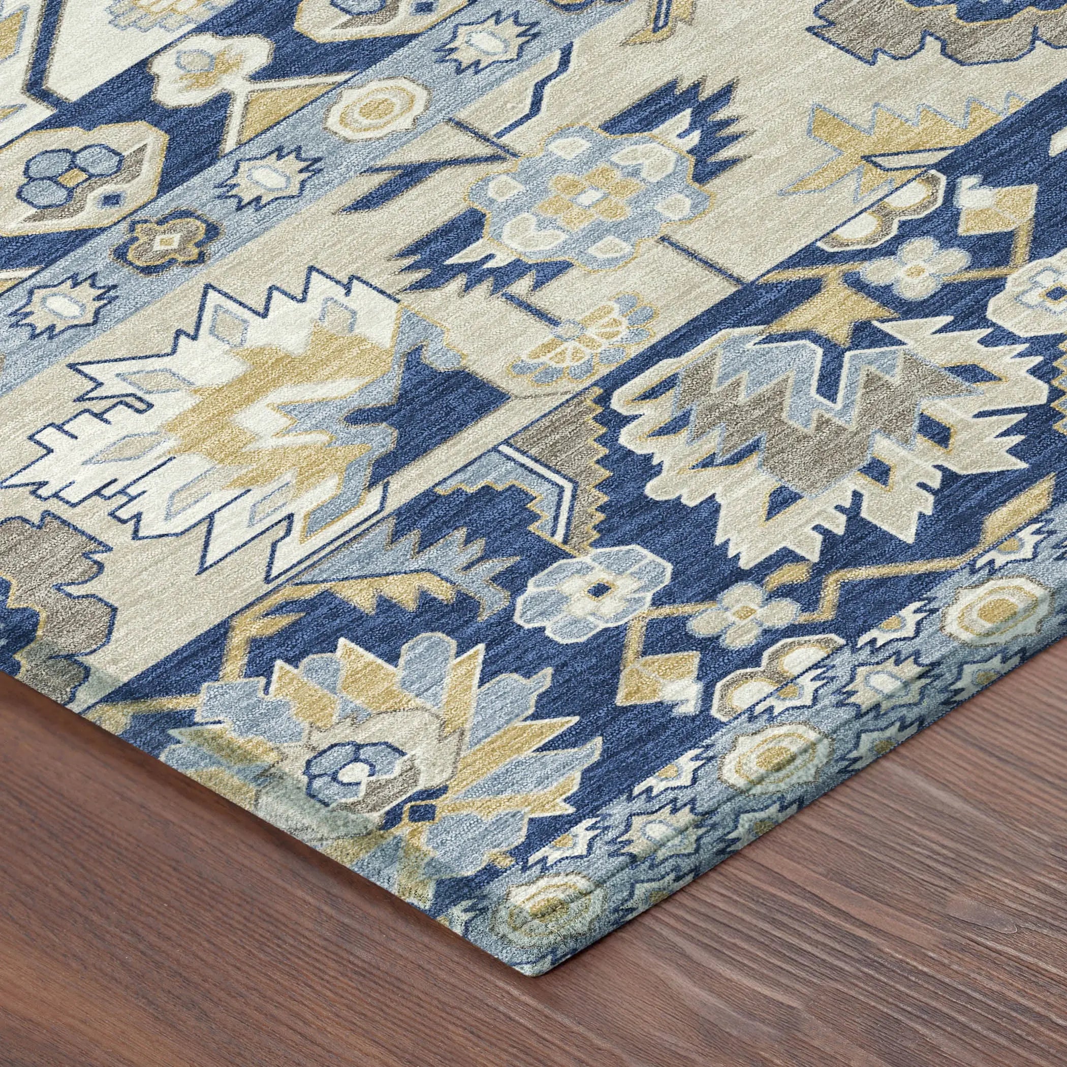 8' Navy Blue And Ivory Round Cactus Washable Indoor Outdoor Area Rug Homeroots Outdoor