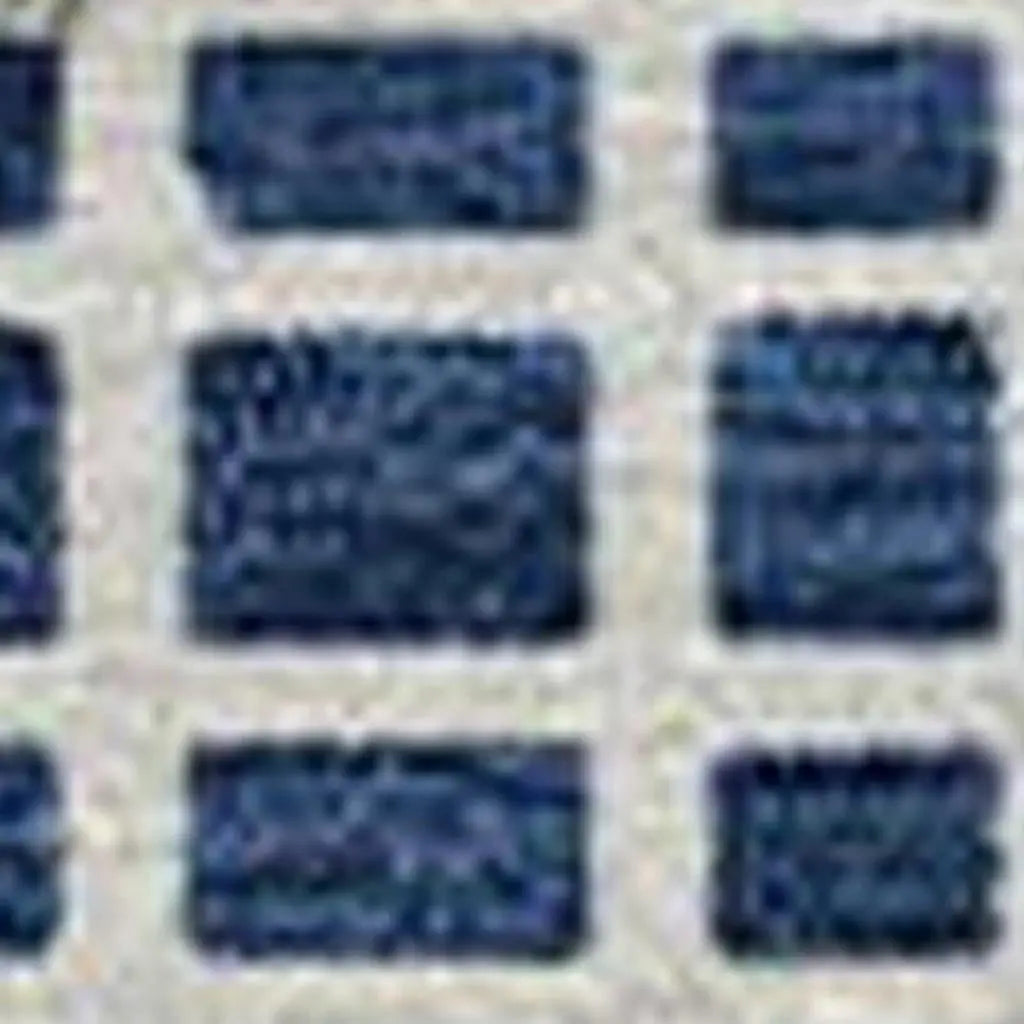 8' Navy Blue And Ivory Round Striped Washable Indoor Outdoor Area Rug Homeroots Outdoor