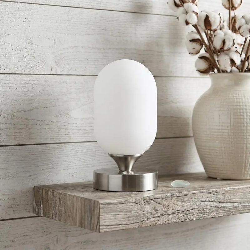 8" Nickel Novelty USB Table Lamp Homeroots Lighting