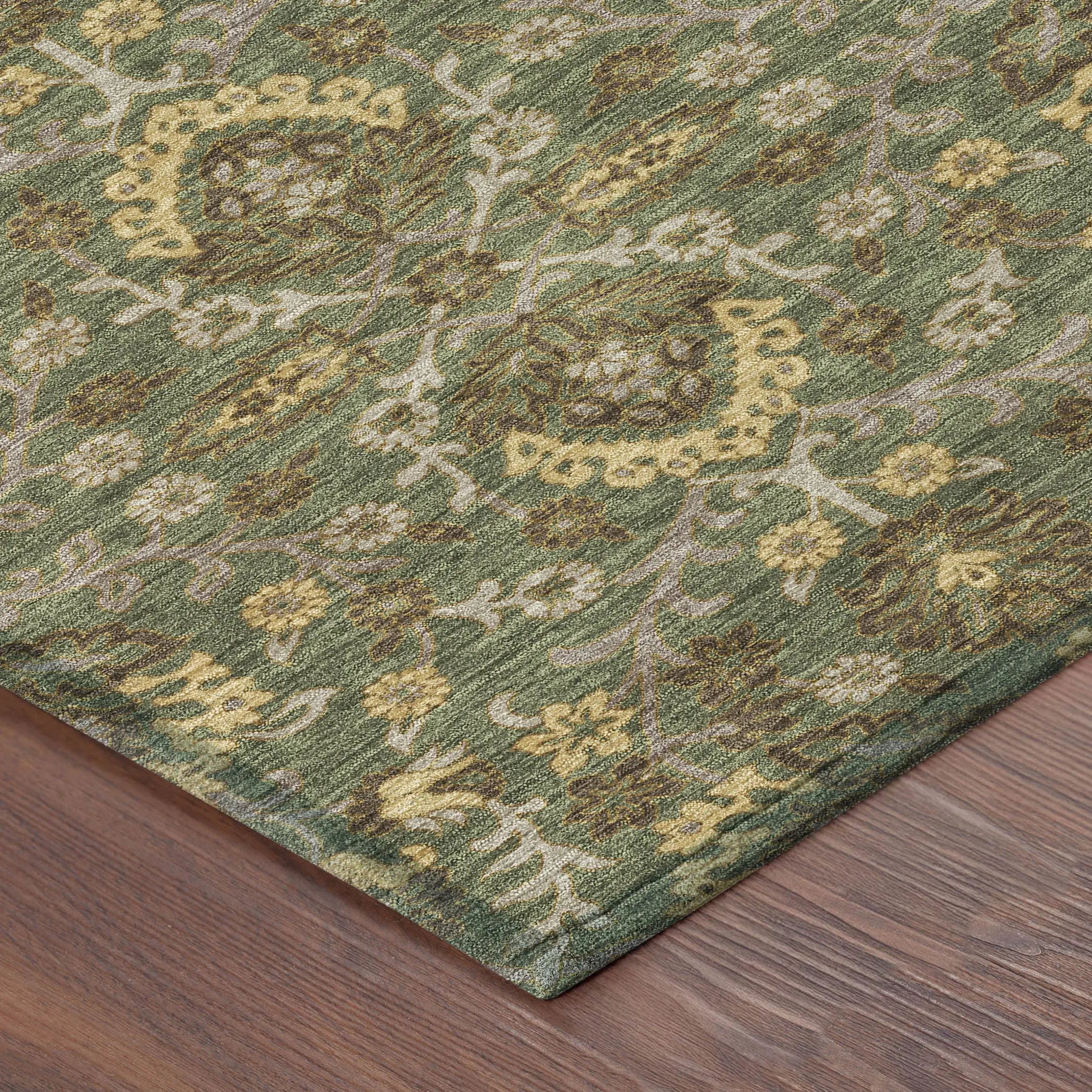 8' Olive Green And Green Round Geometric Washable Indoor Outdoor Area Rug Homeroots Outdoor