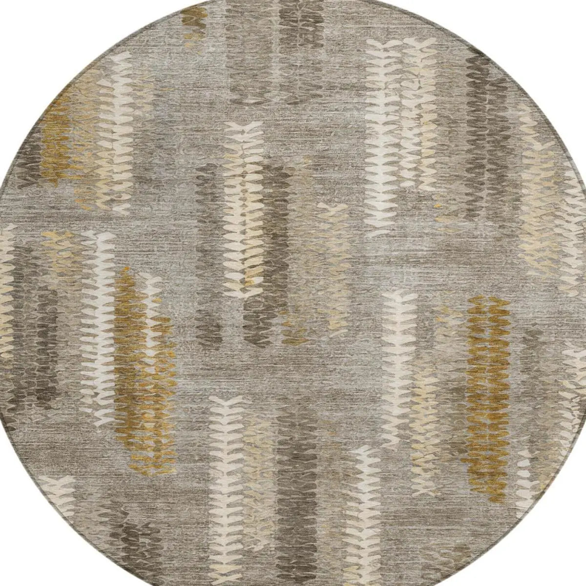 8' Pewter And Gray Round Abstract Washable Indoor Outdoor Area Rug Homeroots Outdoor