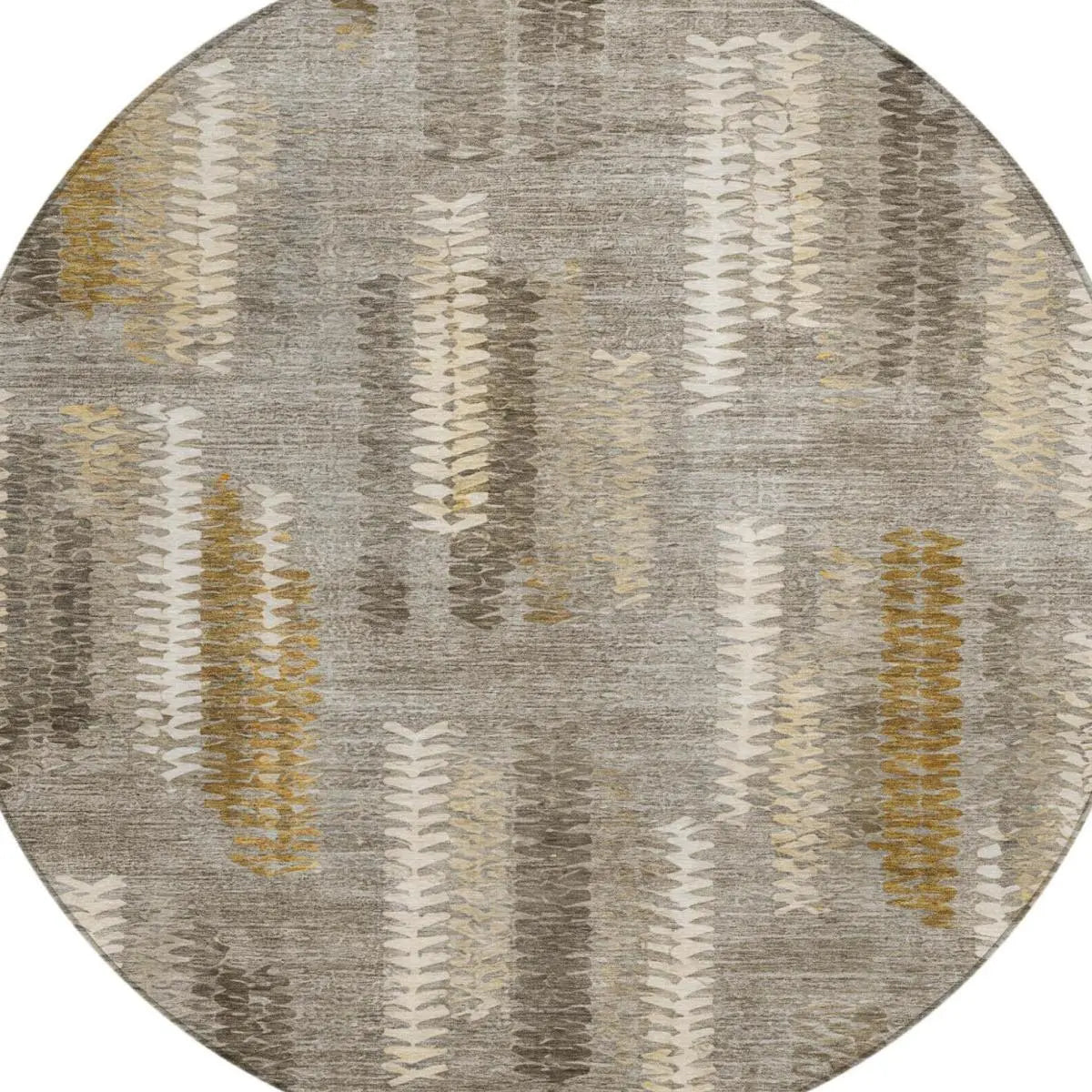 8' Pewter And Gray Round Abstract Washable Indoor Outdoor Area Rug Homeroots Outdoor