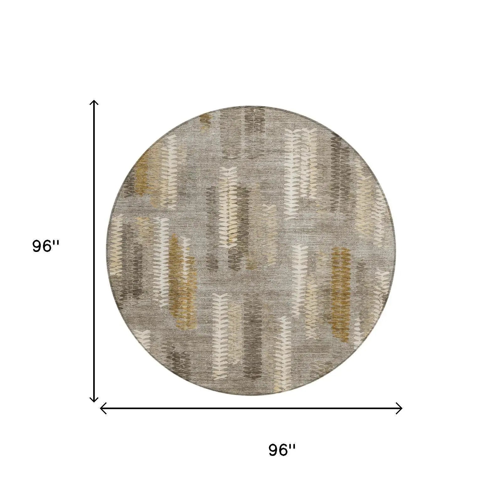 8' Pewter And Gray Round Abstract Washable Indoor Outdoor Area Rug Homeroots Outdoor