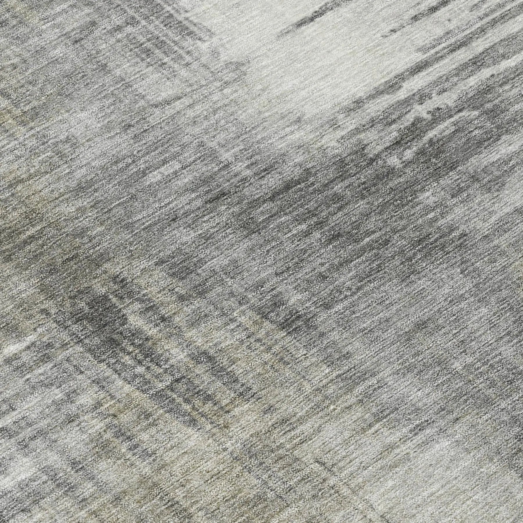 8' Pewter And Gray Round Abstract Washable Indoor Outdoor Area Rug Homeroots Outdoor