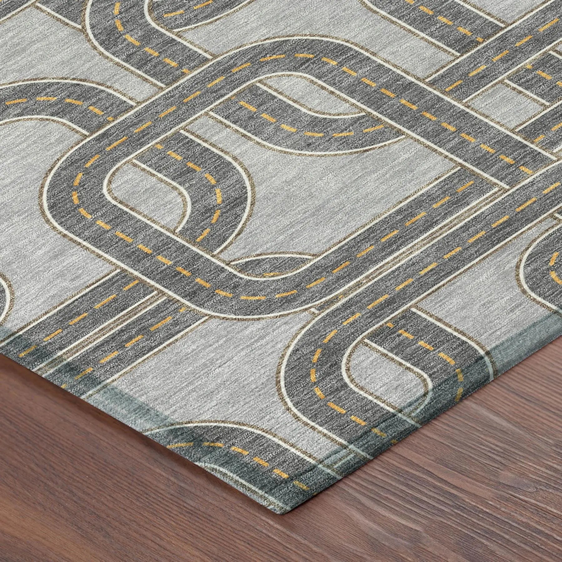8' Pewter And Gray Round Geometric Washable Indoor Outdoor Area Rug Homeroots Outdoor