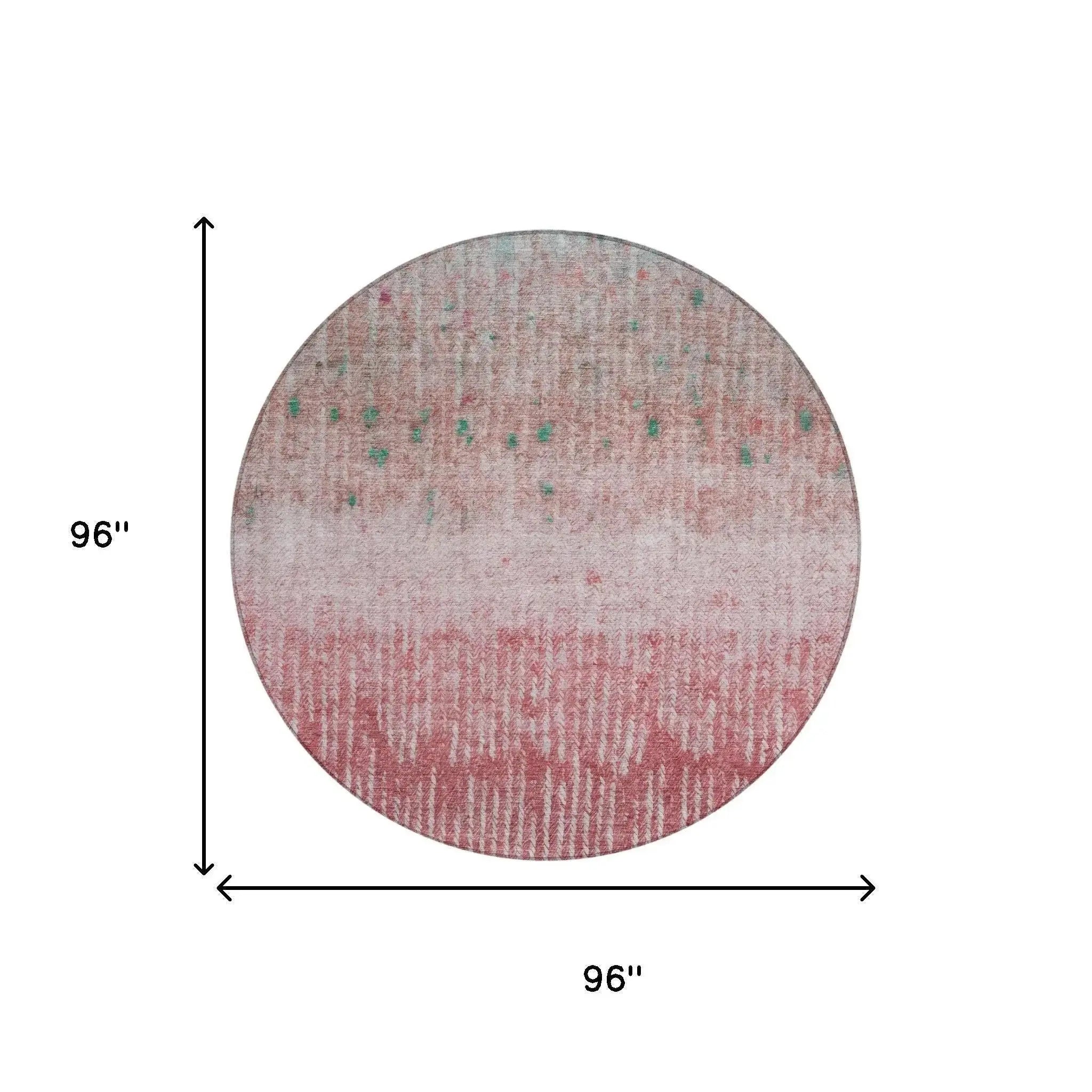 8' Pink And Blush Round Abstract Washable Indoor Outdoor Area Rug Homeroots Outdoor